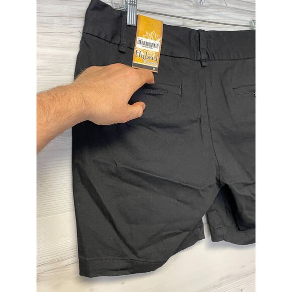 Hybrid & Company Bermuda Shorts Size 9 Womens Black Stretch Cotton - Picture 13 of 13